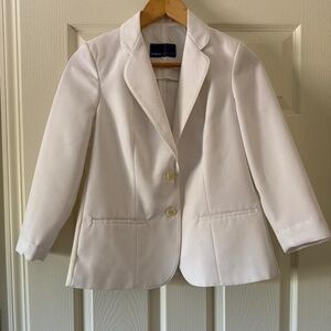 White blazer with back panel detail